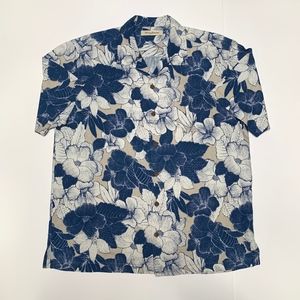 Tommy Bahama SS Mens Large Camp Shirt Blue Floral
